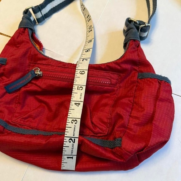 Abercrombie & Fitch Y2K Nylon Hobo Shoulder Bag Red Orange Sporty - Picture 6 of 8